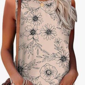 Womens Tank Tops Loose Casual Summer Tops Crew Neck Sleeveless Shirt
